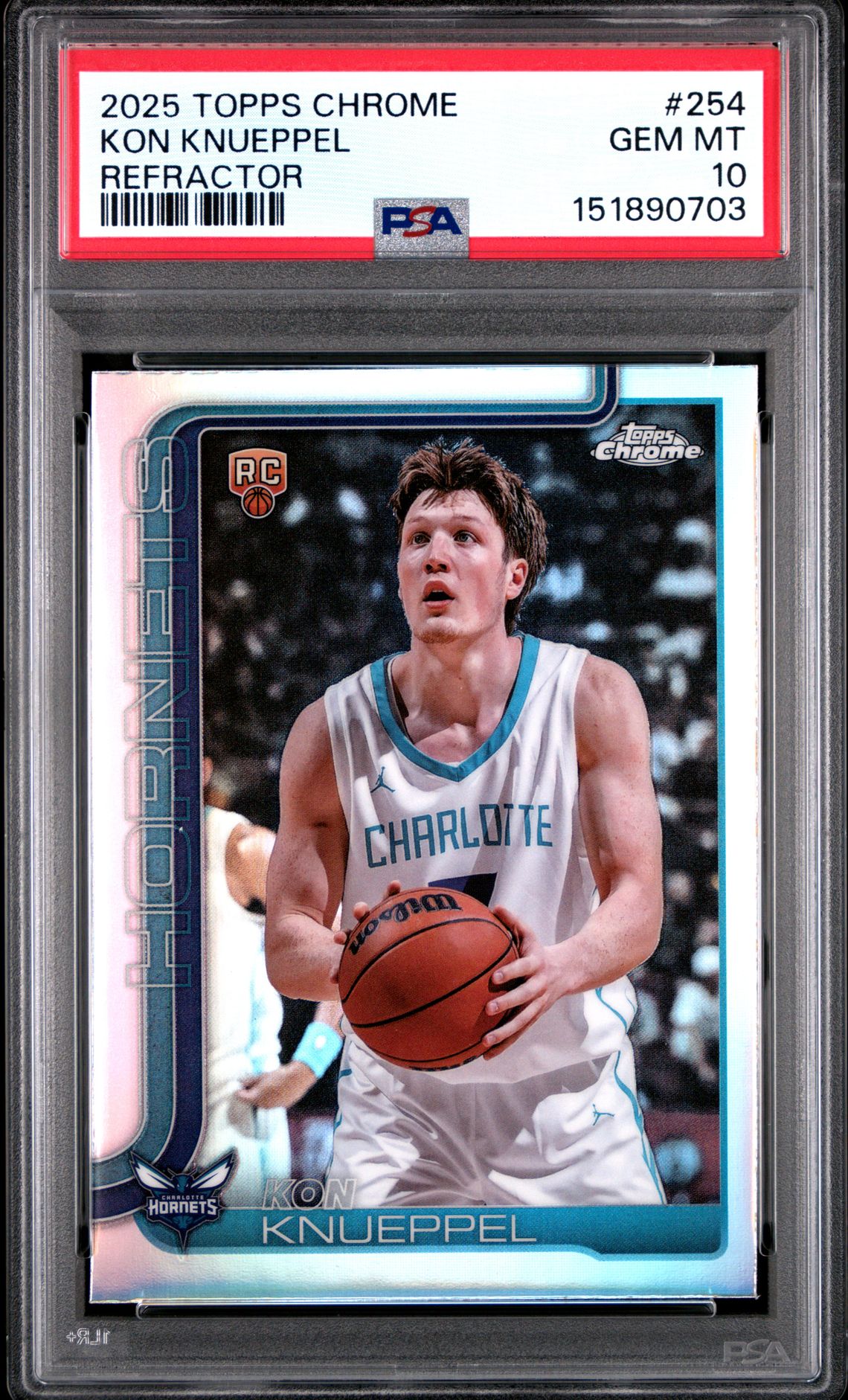 2025 Topps Chrome Kon Knueppel #254 (Refractor) Gem Mt 10 front