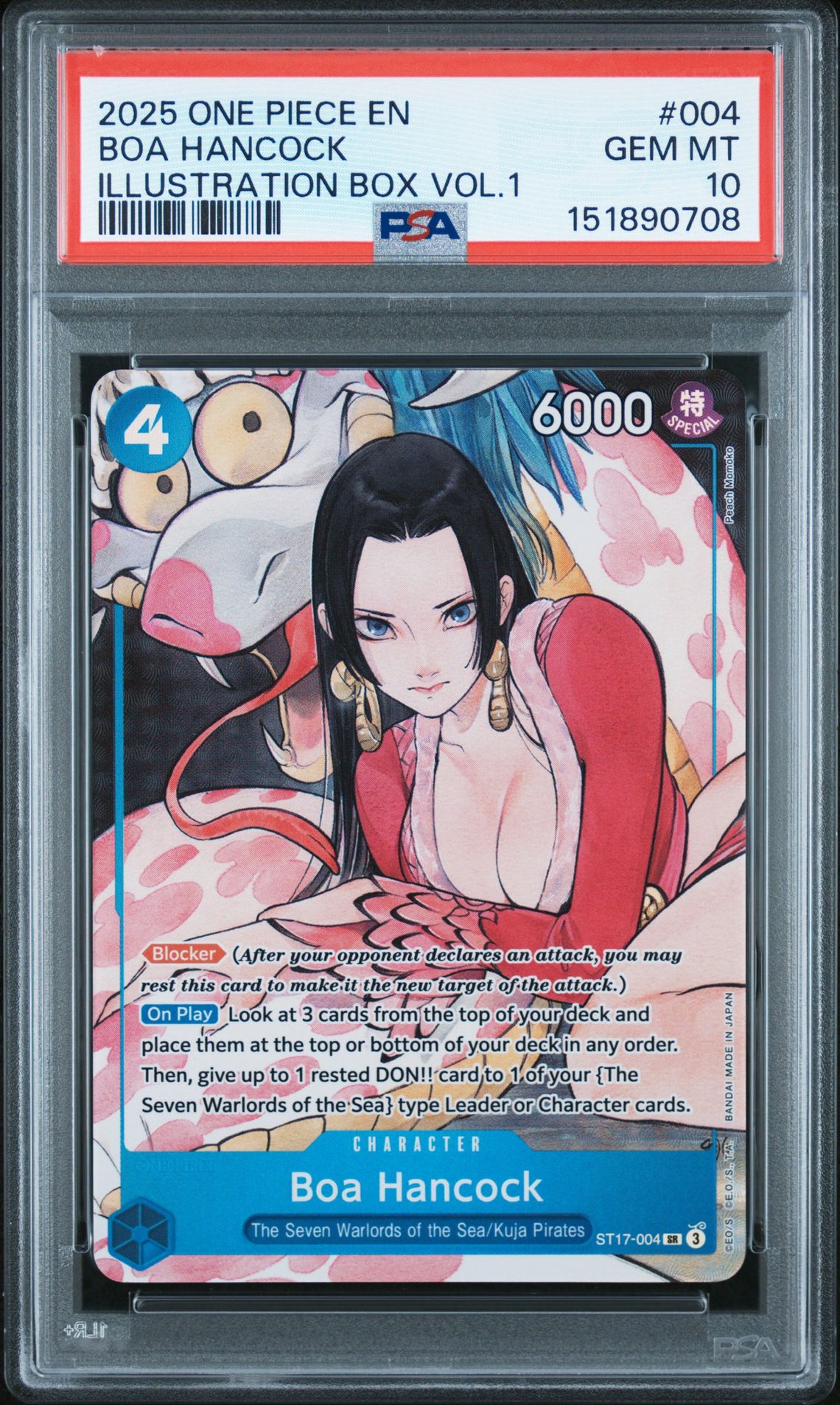 2025 One Piece Promos Boa Hancock #004 (Illustration Box Vol.1) Gem Mt 10 front