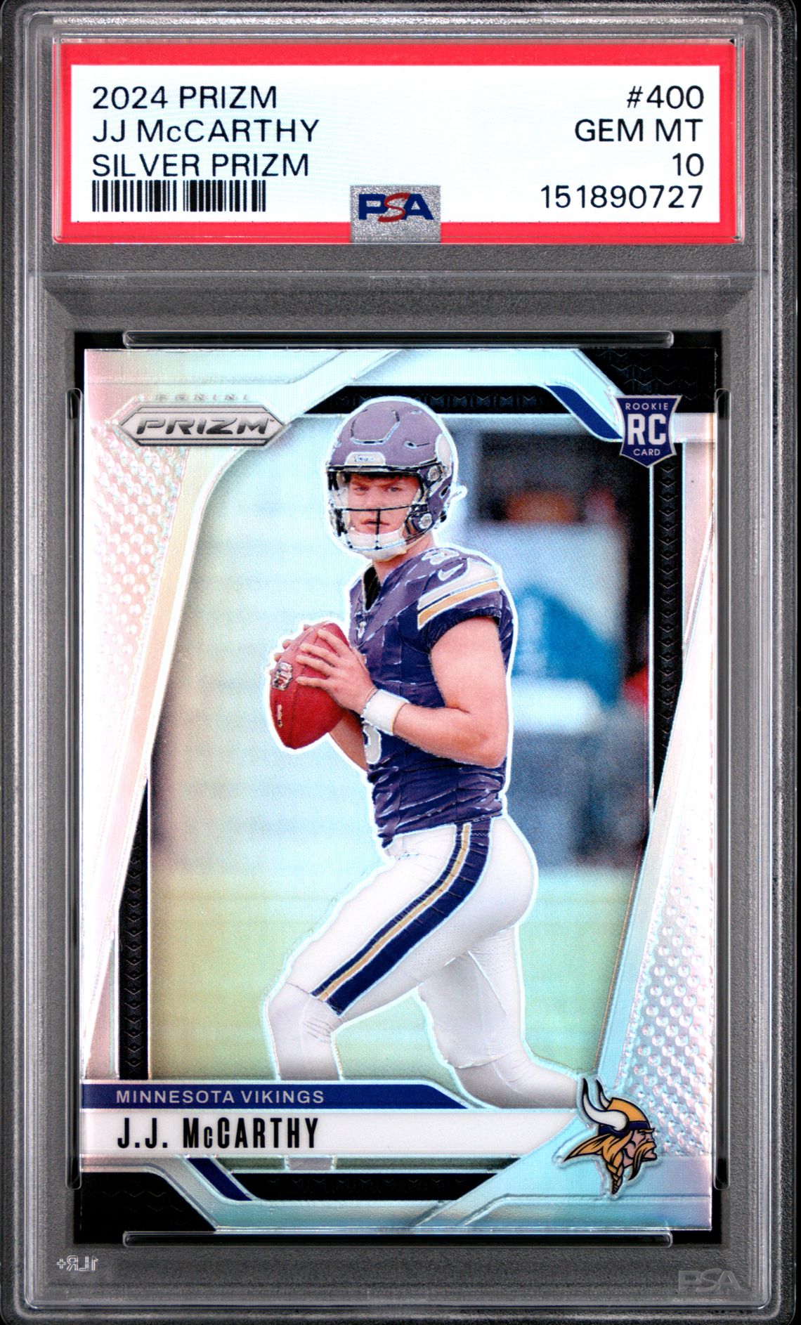 2024 Panini Prizm Jj Mccarthy #400 (Silver Prizm) Gem Mt 10 front
