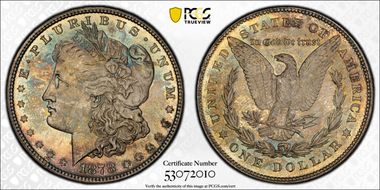 1878 7TF $1 VAM 100, Type 1 Obv. MS66