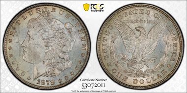 1878 8TF $1 VAM 17, Diagonal in 8 MS65
