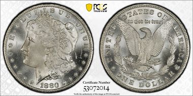 1880-CC $1 VAM 5, 8/High 7 MS66