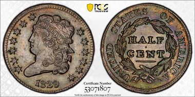 1829 1/2C AU55BN