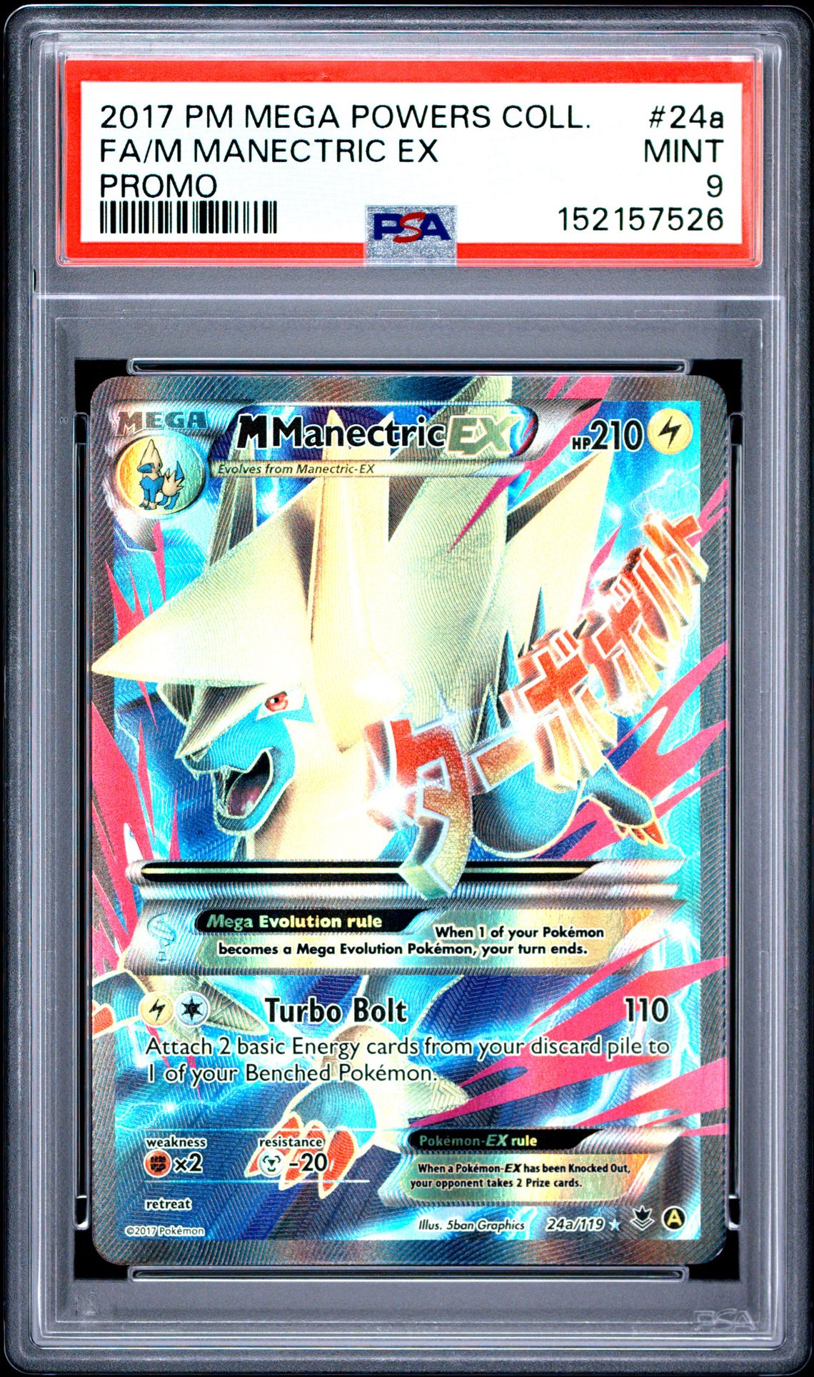 2017 Pokemon Mega Powers Collection Promo Fa/M Manectric Ex #24A (Promo) Mint 9 front
