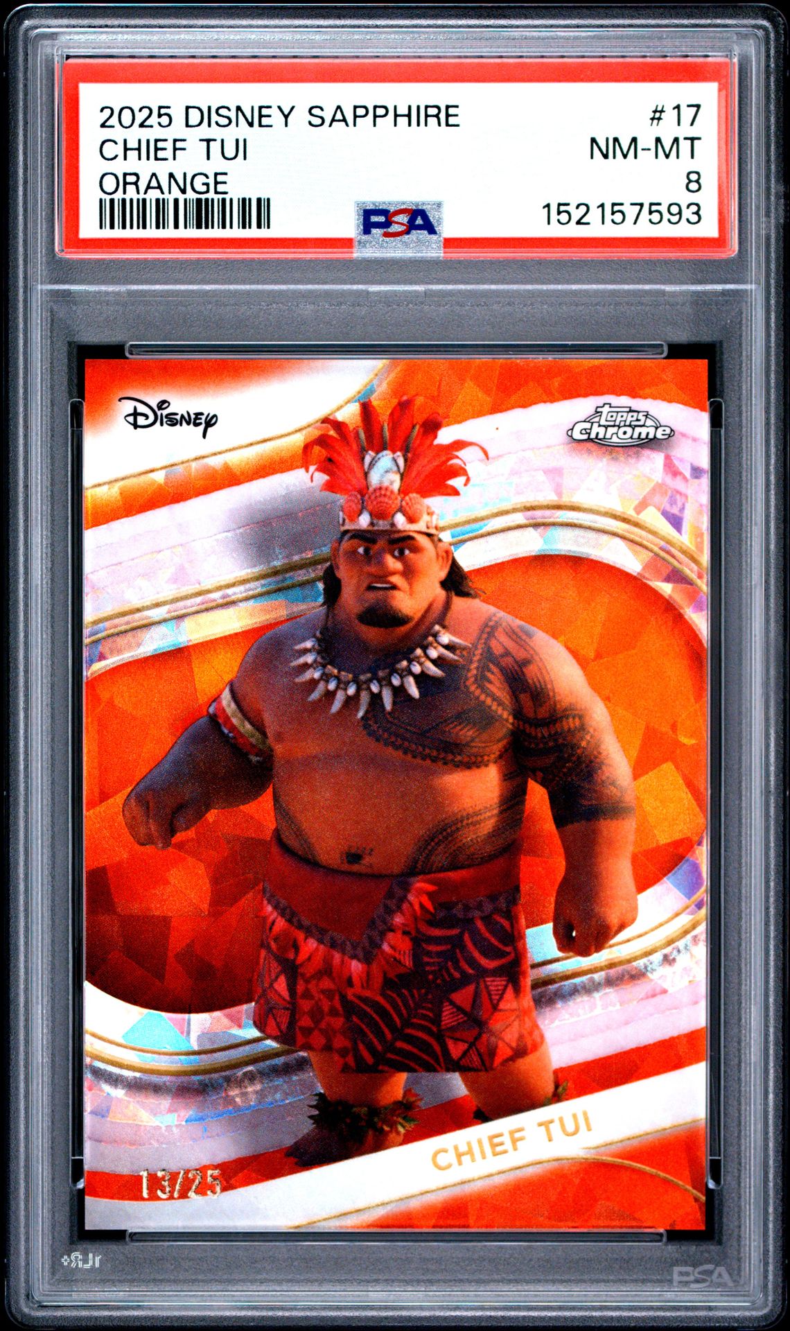 2025 Topps Chrome Disney Sapphire Edition Chief Tui #17 (Orange) Nm-Mt 8 front