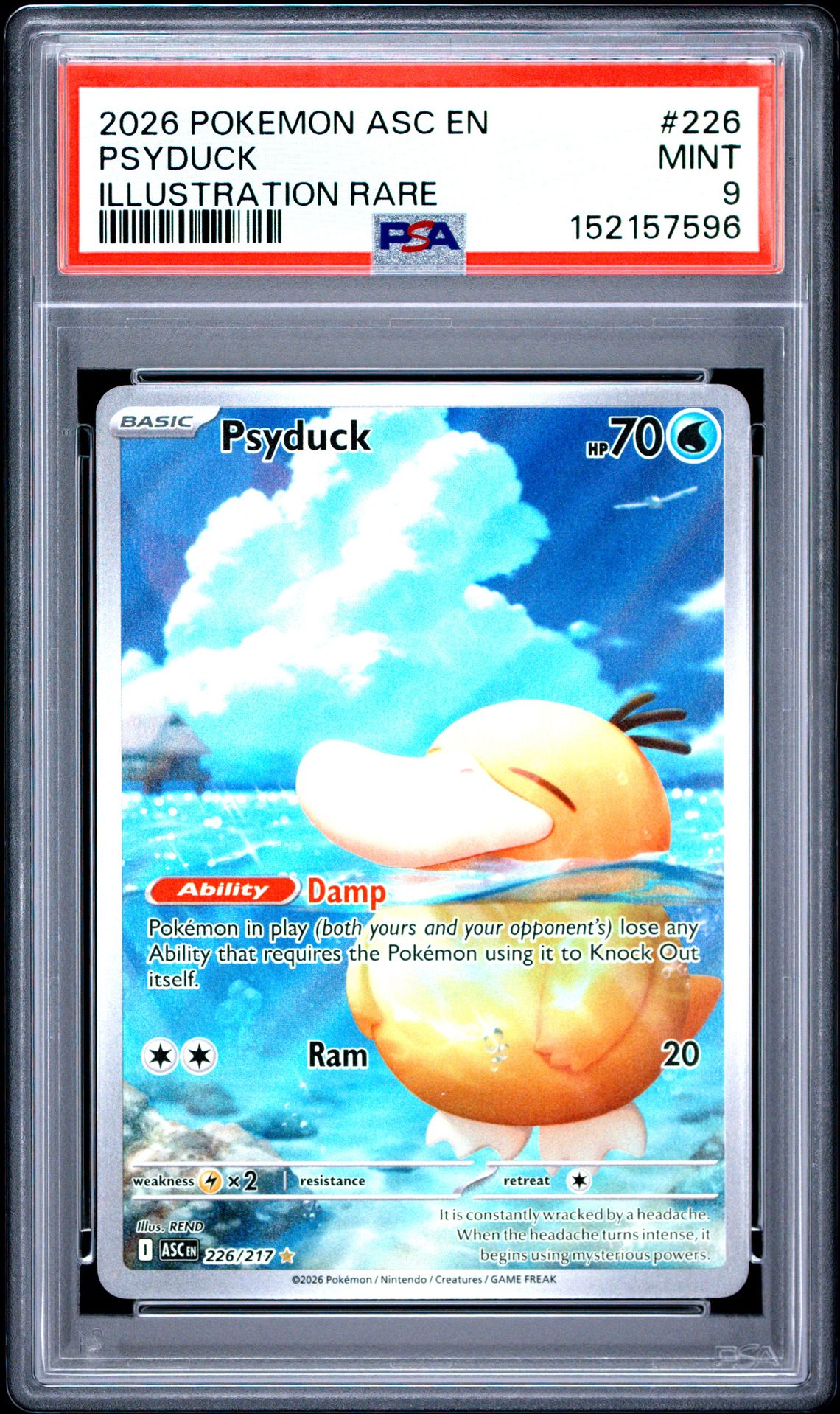 2026 Pokemon Asc En-Ascended Heroes Psyduck #226 (Illustration Rare) Mint 9 front