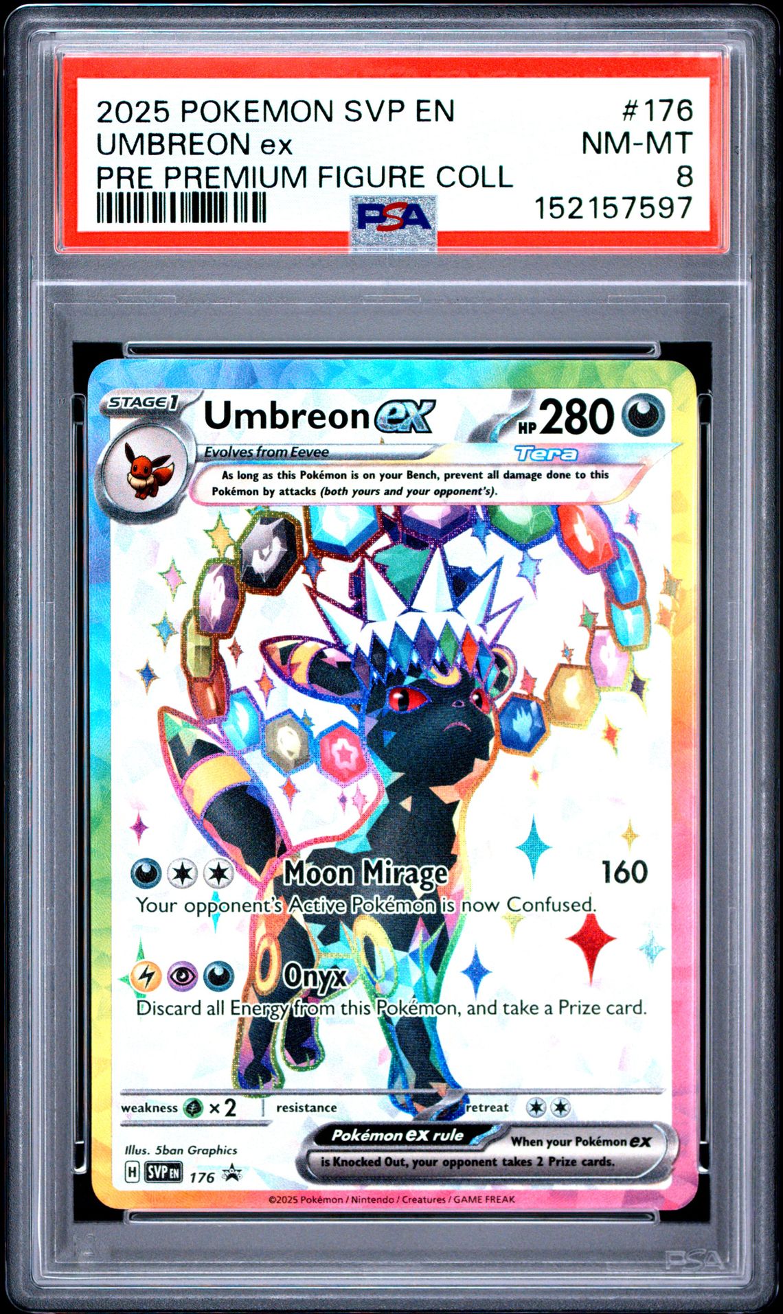 2025 Pokemon Svp En-Sv Black Star Promo Umbreon Ex #176 (Pre Premium Figure Coll) Nm-Mt 8 front