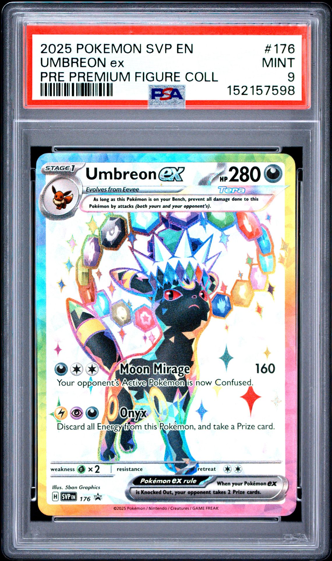 2025 Pokemon Svp En-Sv Black Star Promo Umbreon Ex #176 (Pre Premium Figure Coll) Mint 9 front