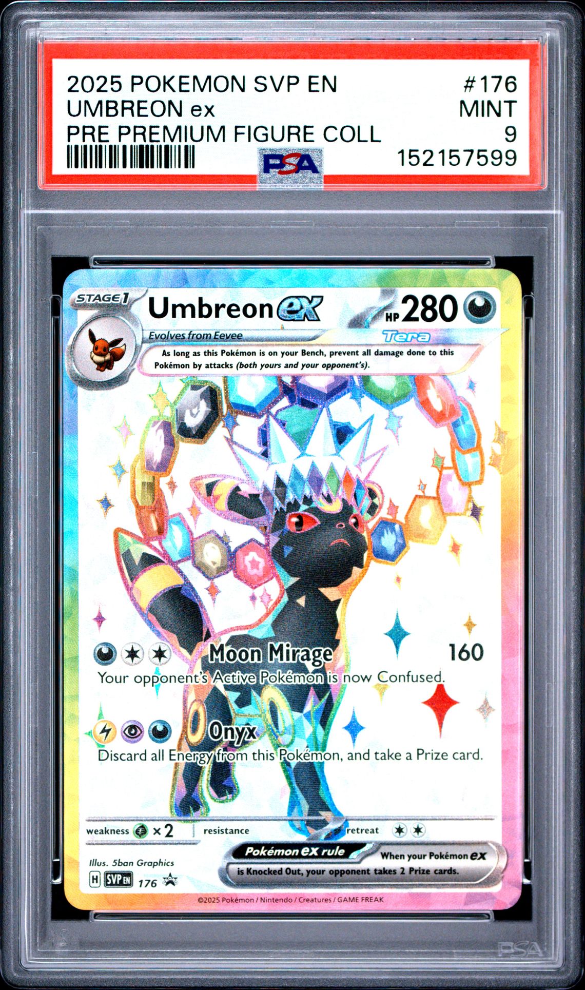 2025 Pokemon Svp En-Sv Black Star Promo Umbreon Ex #176 (Pre Premium Figure Coll) Mint 9 front