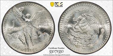 1988-Mo Onza Libertad Ag MS65