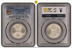 1959(m) Florin KM-60  Ag MS65