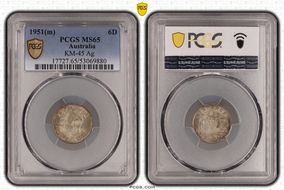 1951(m) 6D KM-45  Ag MS65