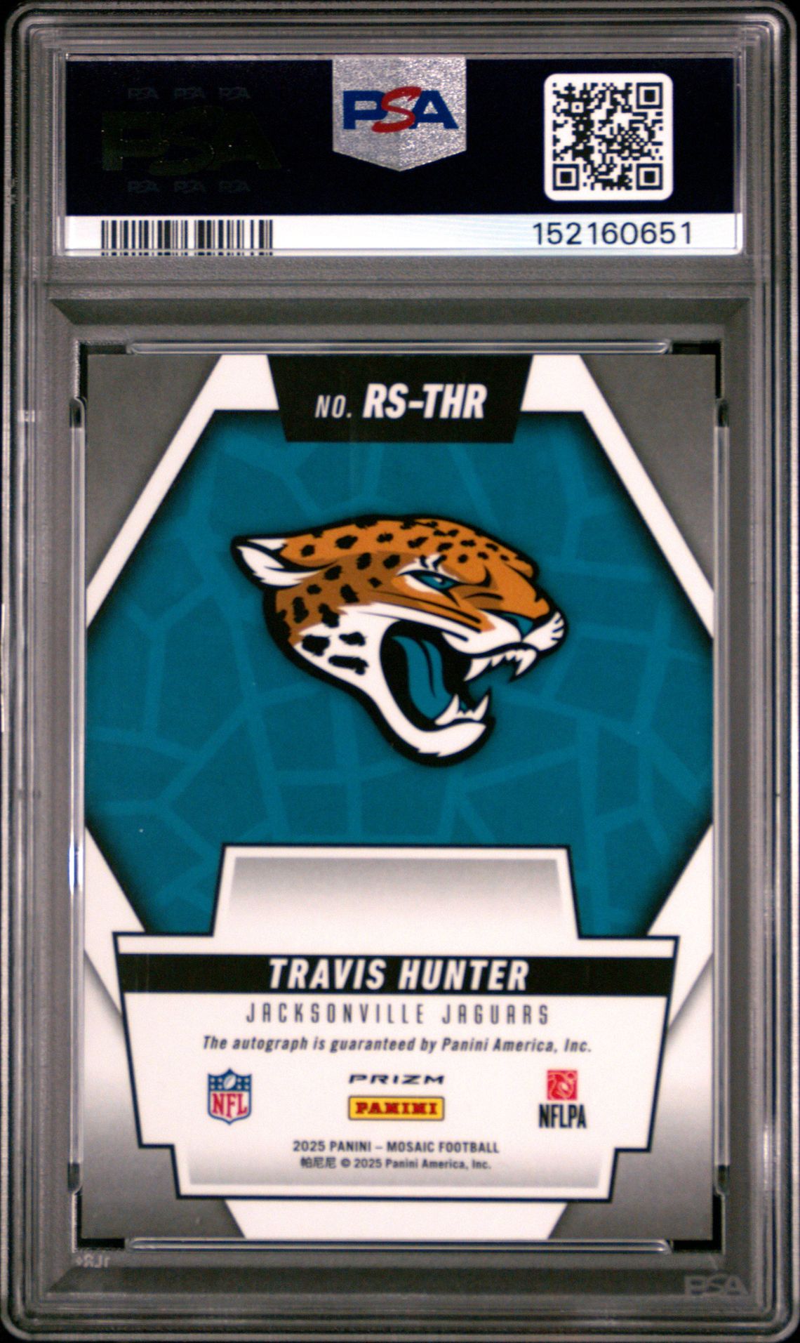 2025 Panini Mosaic Rookie Scripts Travis Hunter #Rs-Thr Gem Mt 10 back