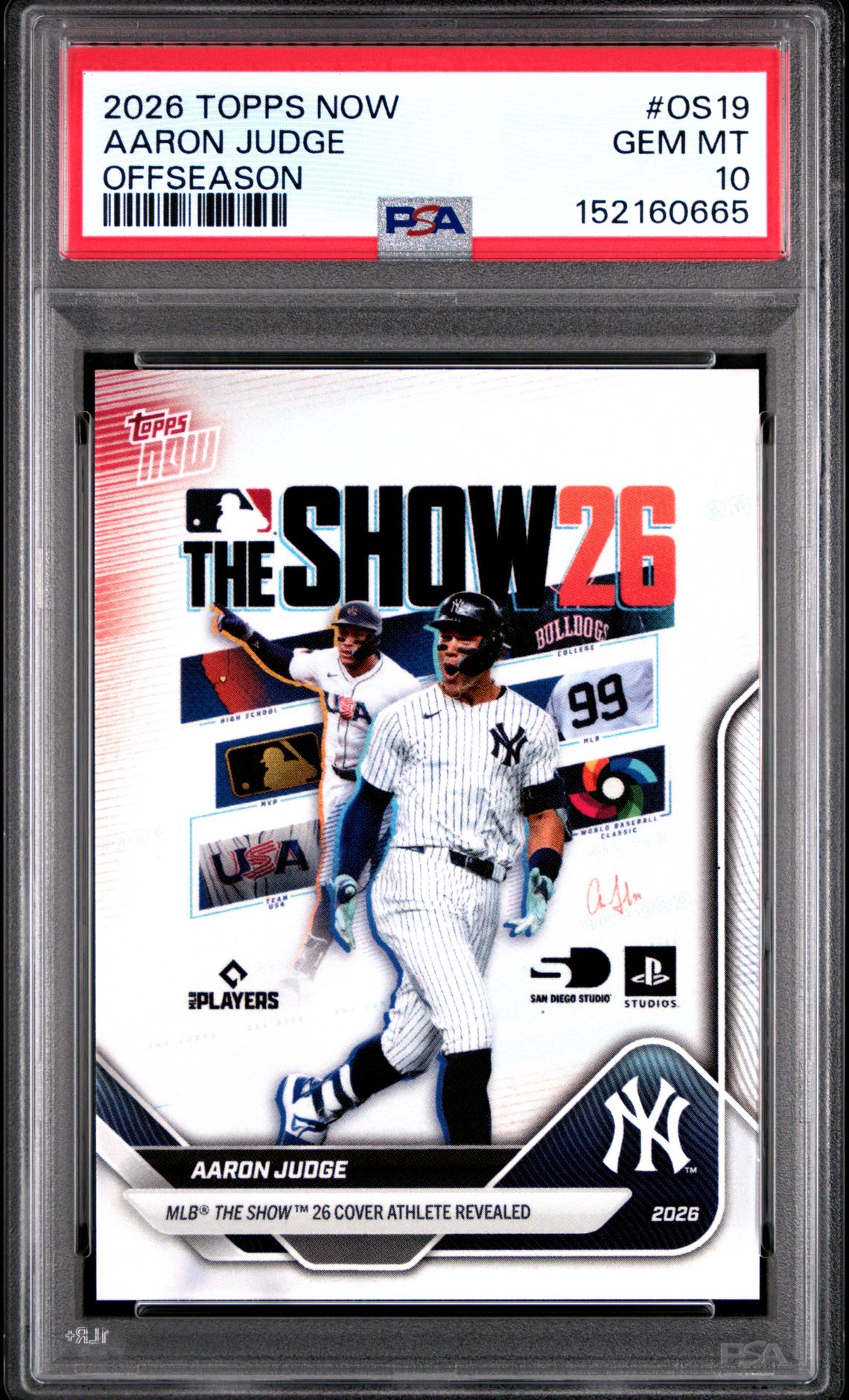 2026 Topps Now Offseason Aaron Judge #Os19 Gem Mt 10 front