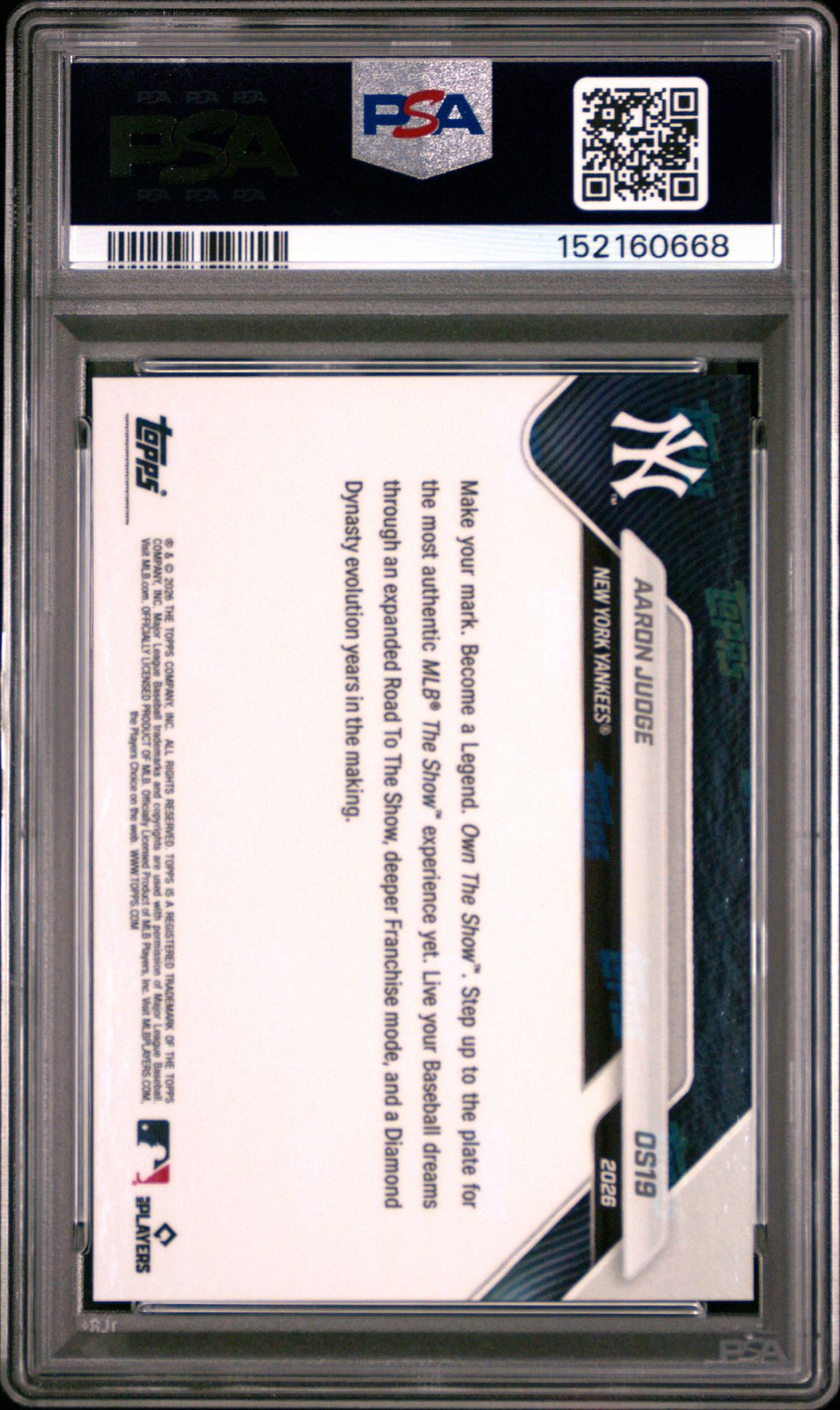 2026 Topps Now Offseason Aaron Judge #Os19 Mint 9 back