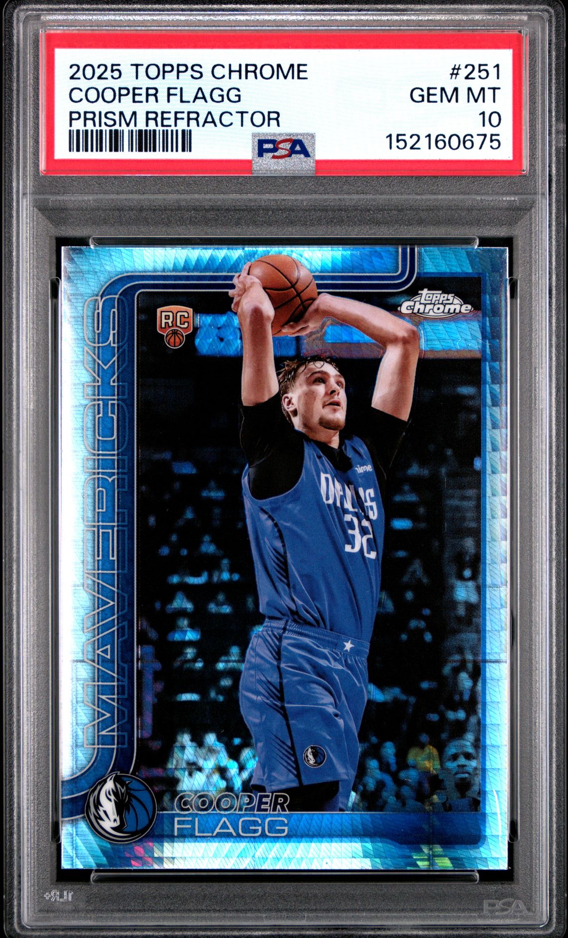 2025 Topps Chrome Cooper Flagg #251 (Prism Refractor) Gem Mt 10 front