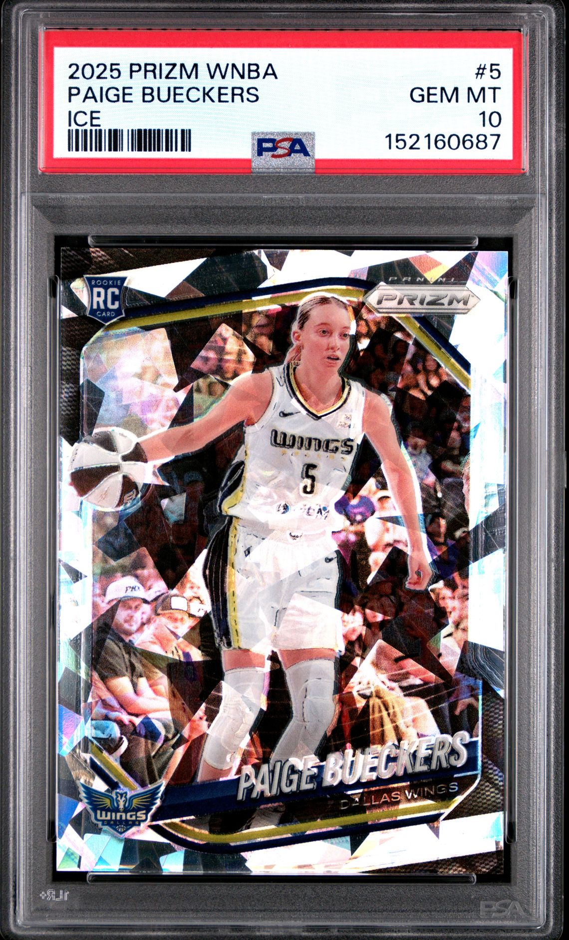 2025 Panini Prizm Wnba Paige Bueckers #5 (Ice) Gem Mt 10 front