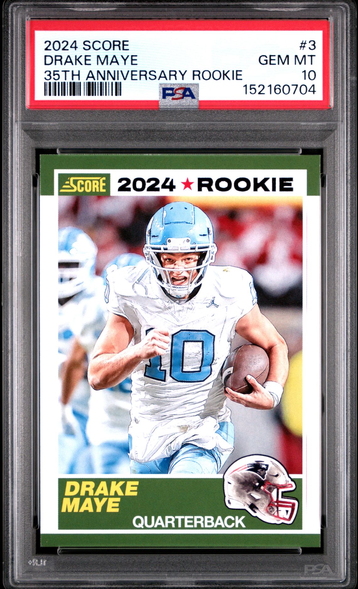 2024 Panini Score 35Th Anniversary Rookie Drake Maye #3 Gem Mt 10 front