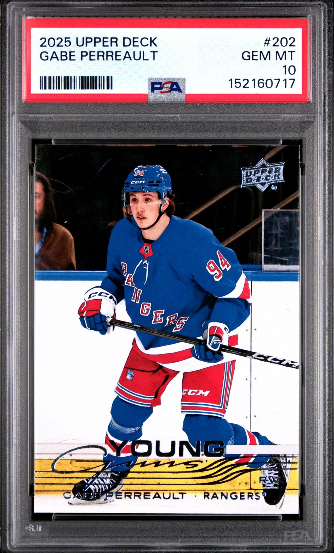 2025 Upper Deck Gabe Perreault #202 Gem Mt 10 front