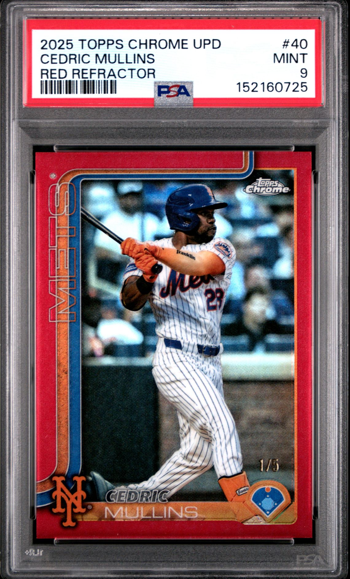 2025 Topps Chrome Update Cedric Mullins #40 (Red Refractor) Mint 9 front