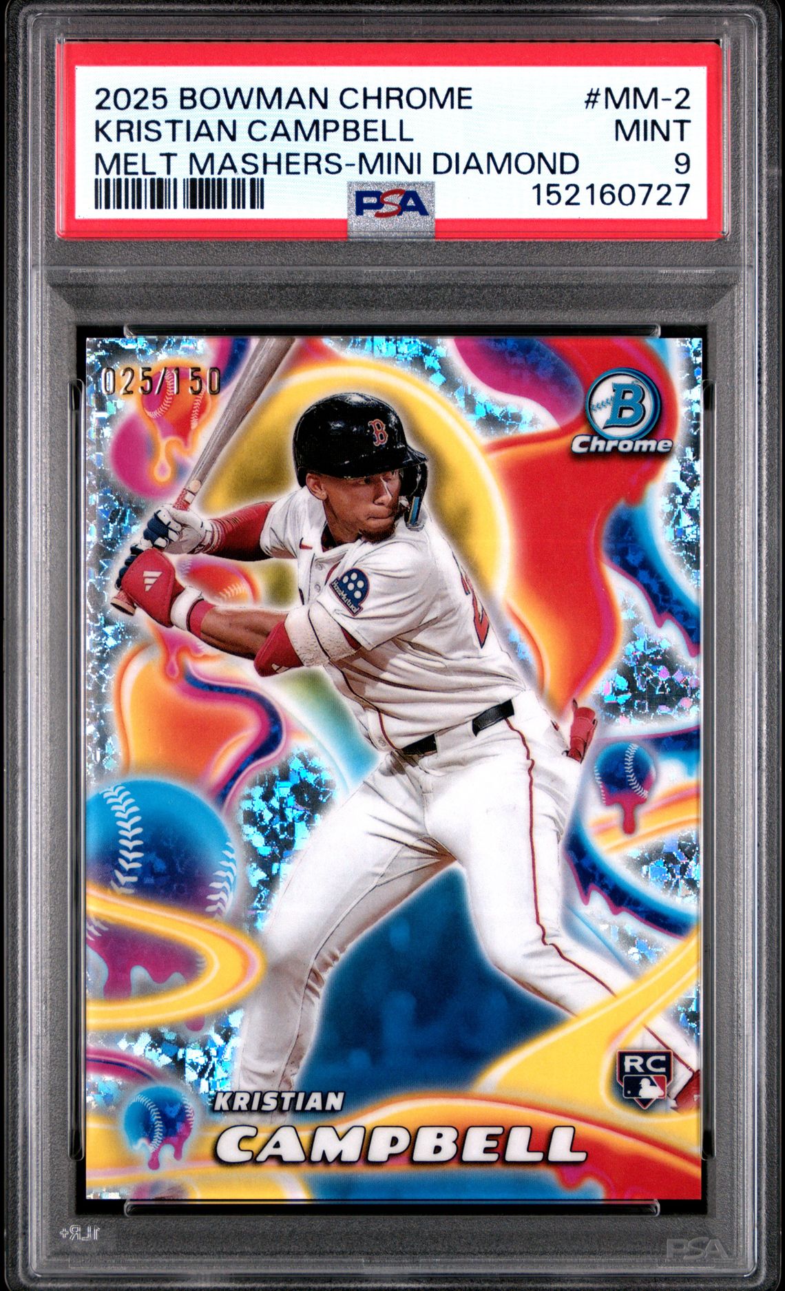 2025 Bowman Chrome Melt Mashers Kristian Campbell #Mm-2 (Melt Mashers-Mini Diamond) Mint 9 front