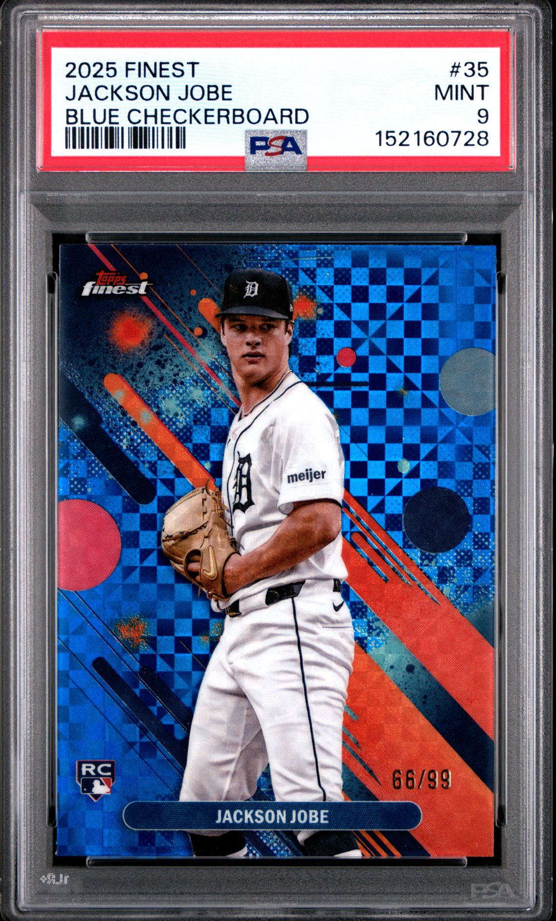 2025 Topps Finest Jackson Jobe #35 (Blue Checkerboard) Mint 9 front