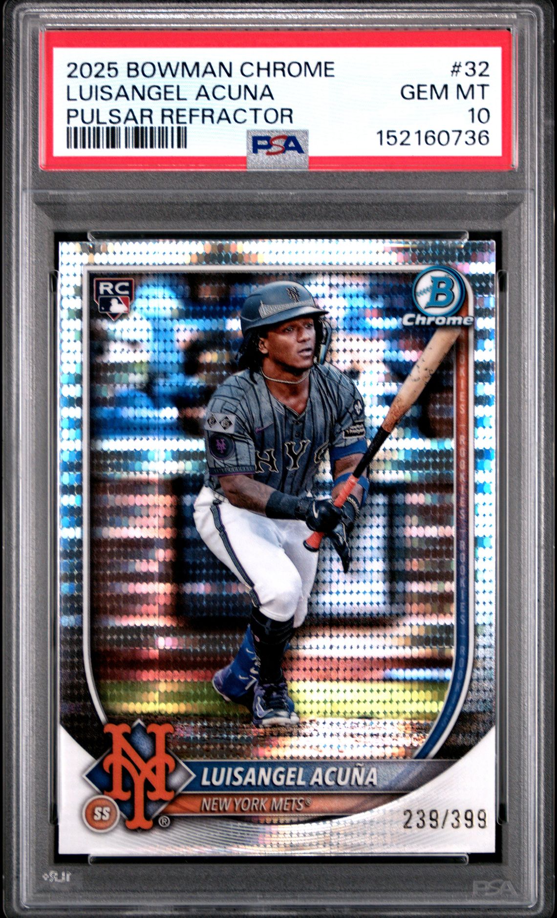 2025 Bowman Chrome Luisangel Acuna #32 (Pulsar) Gem Mt 10 front
