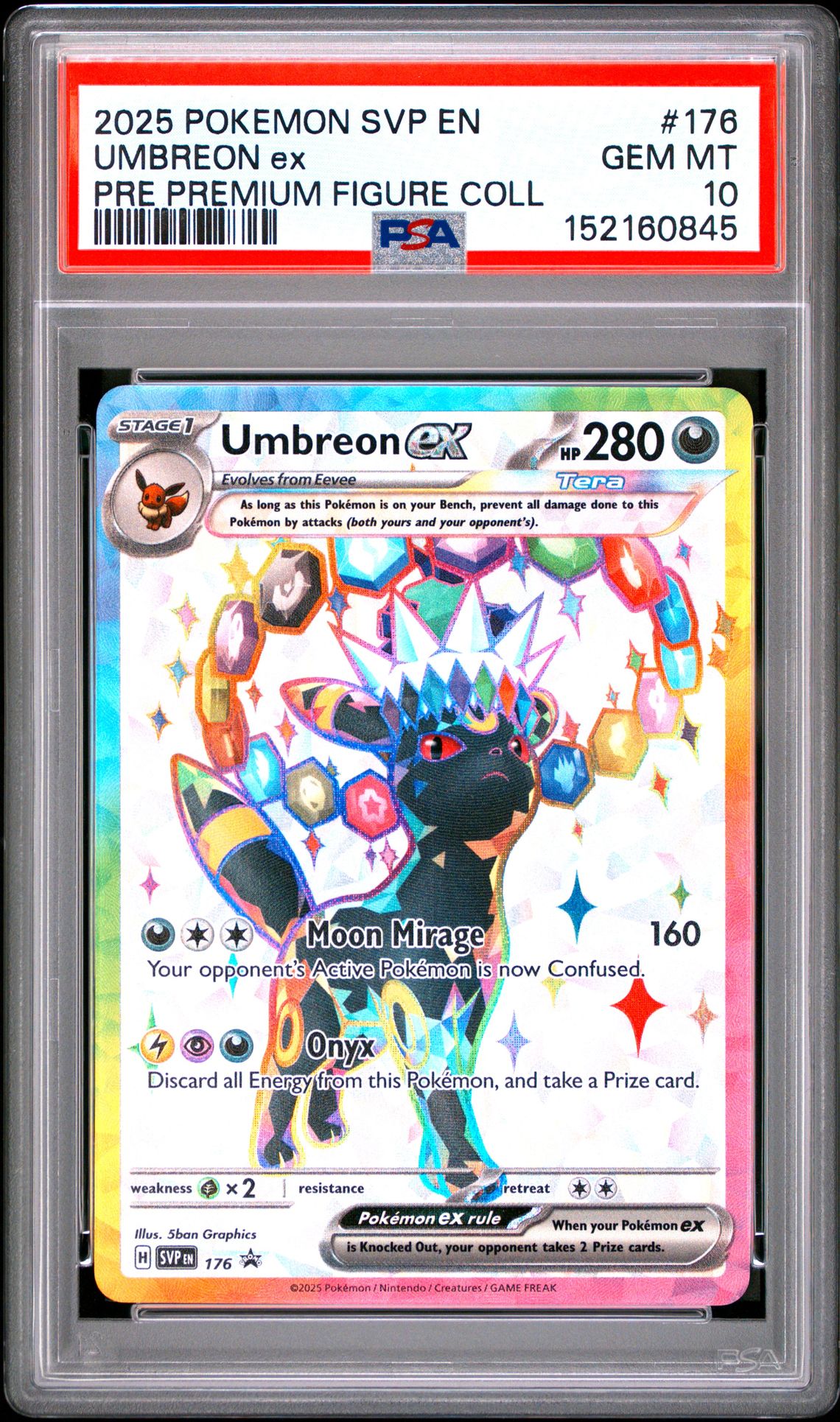 2025 Pokemon Svp En-Sv Black Star Promo Umbreon Ex #176 (Pre Premium Figure Coll) Gem Mt 10 front