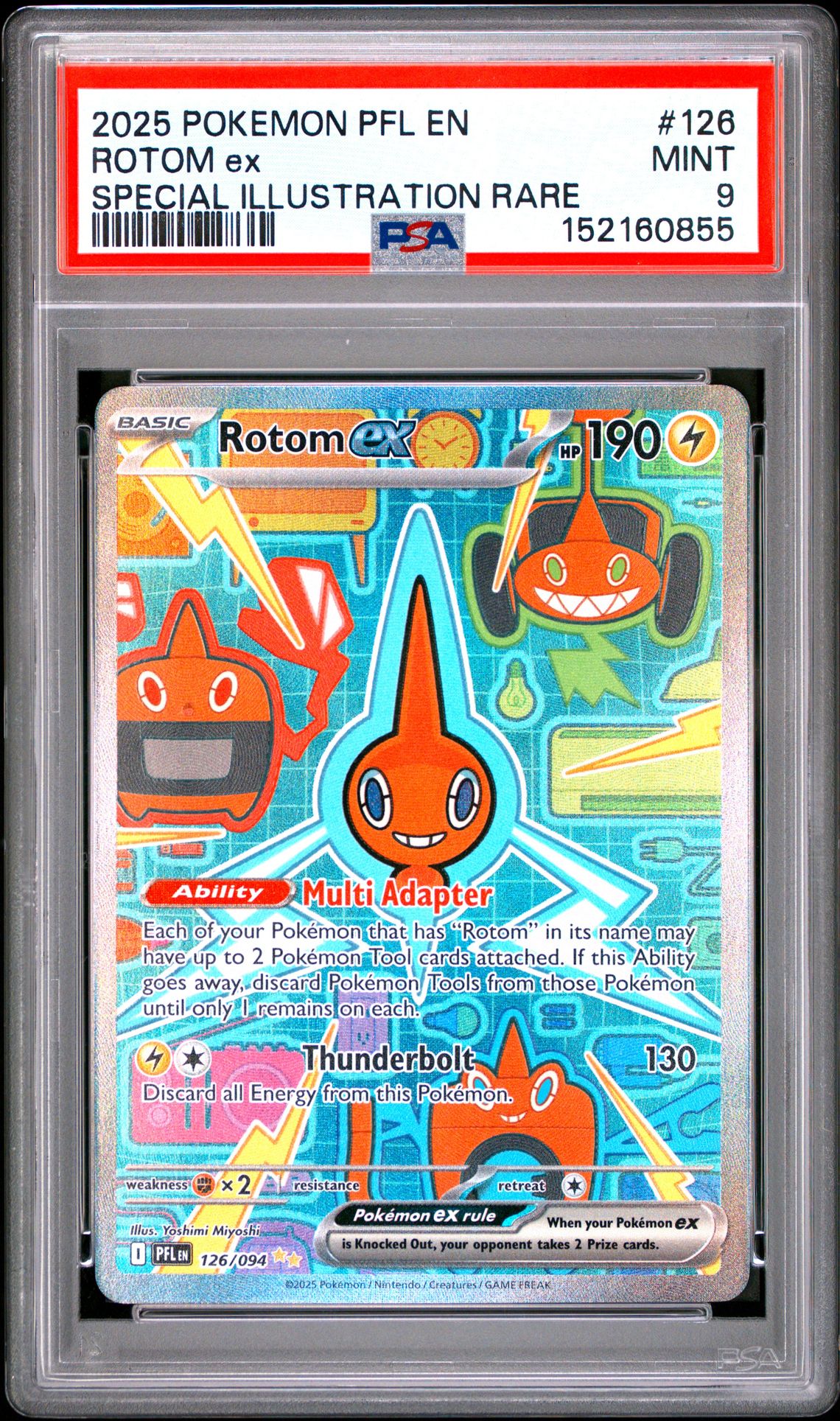 2025 Pokemon Pfl En-Phantasmal Flames Rotom Ex #126 (Special Illustration Rare) Mint 9 front