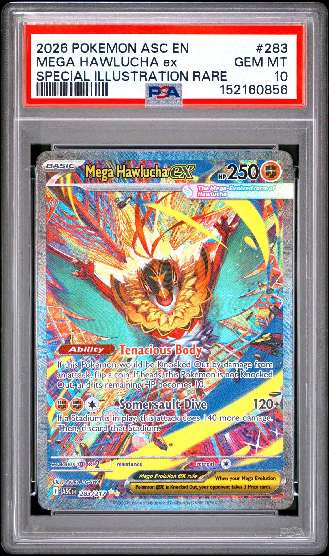 2026 Pokemon Asc En-Ascended Heroes Mega Hawlucha Ex #283 (Special Illustration Rare) Gem Mt 10 front