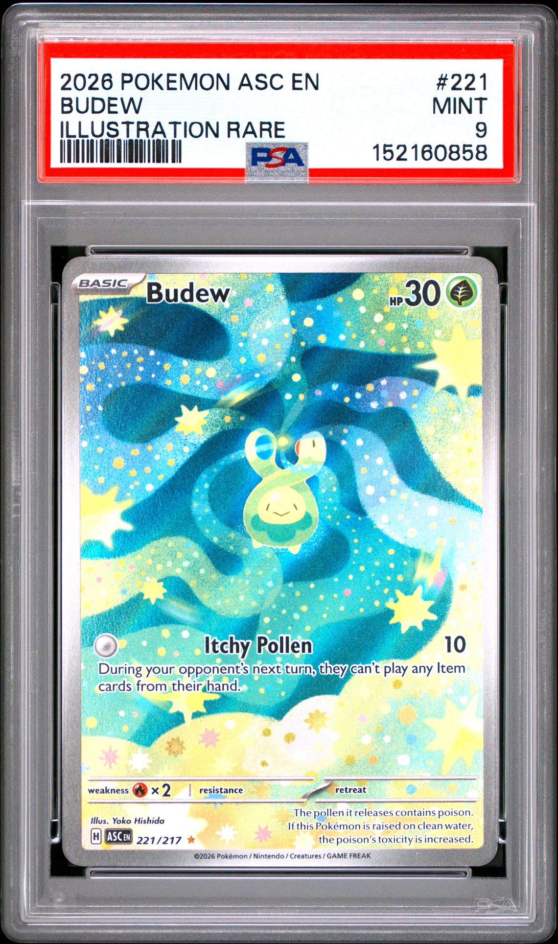 2026 Pokemon Asc En-Ascended Heroes Budew #221 (Illustration Rare) Mint 9 front