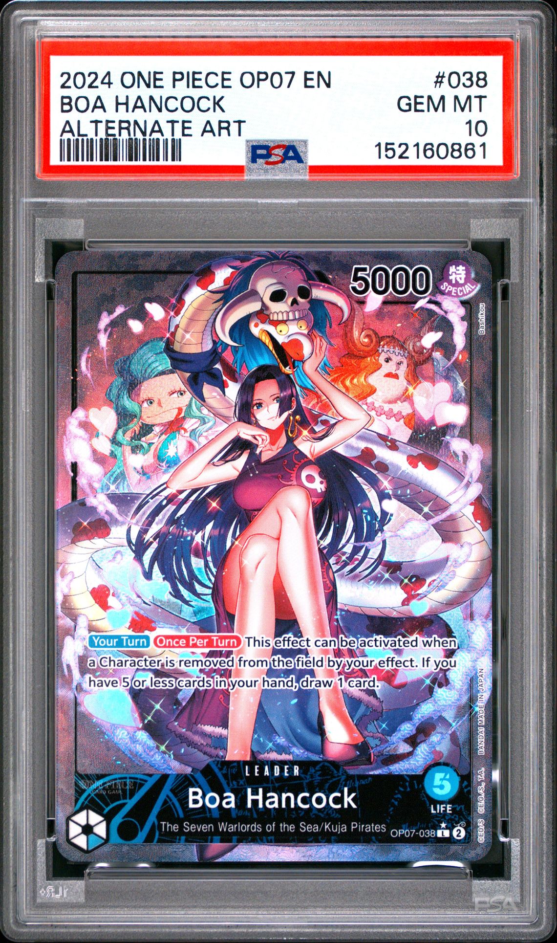 2024 One Piece Op07-500 Years In The Future Boa Hancock #038 (Alternate Art) Gem Mt 10 front