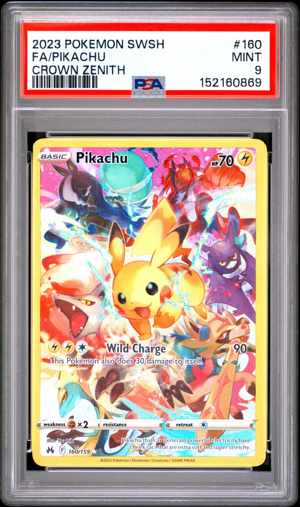2023 Pokemon Sword And Shield Crown Zenith Fa/Pikachu #160 (Crown Zenith) Mint 9 front