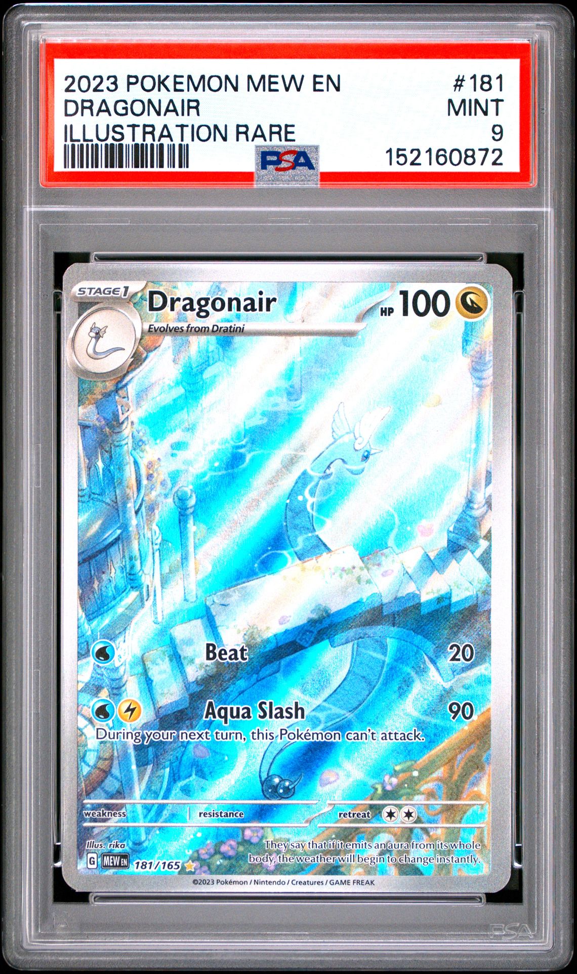 2023 Pokemon Mew En-151 Dragonair #181 (Illustration Rare) Mint 9 front