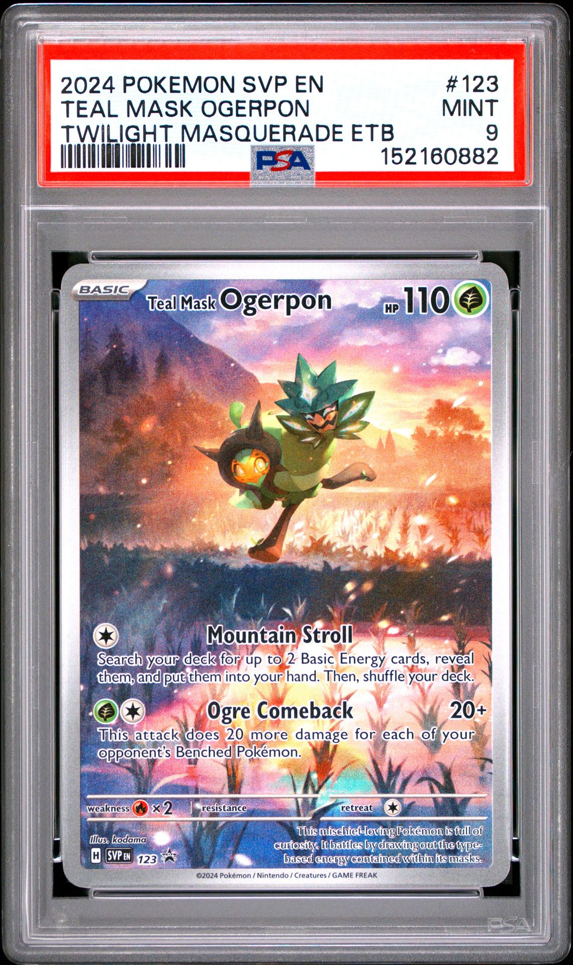 2024 Pokemon Svp En-Sv Black Star Promo Teal Mask Ogerpon #123 (Twilight Masquerade Etb) Mint 9 front