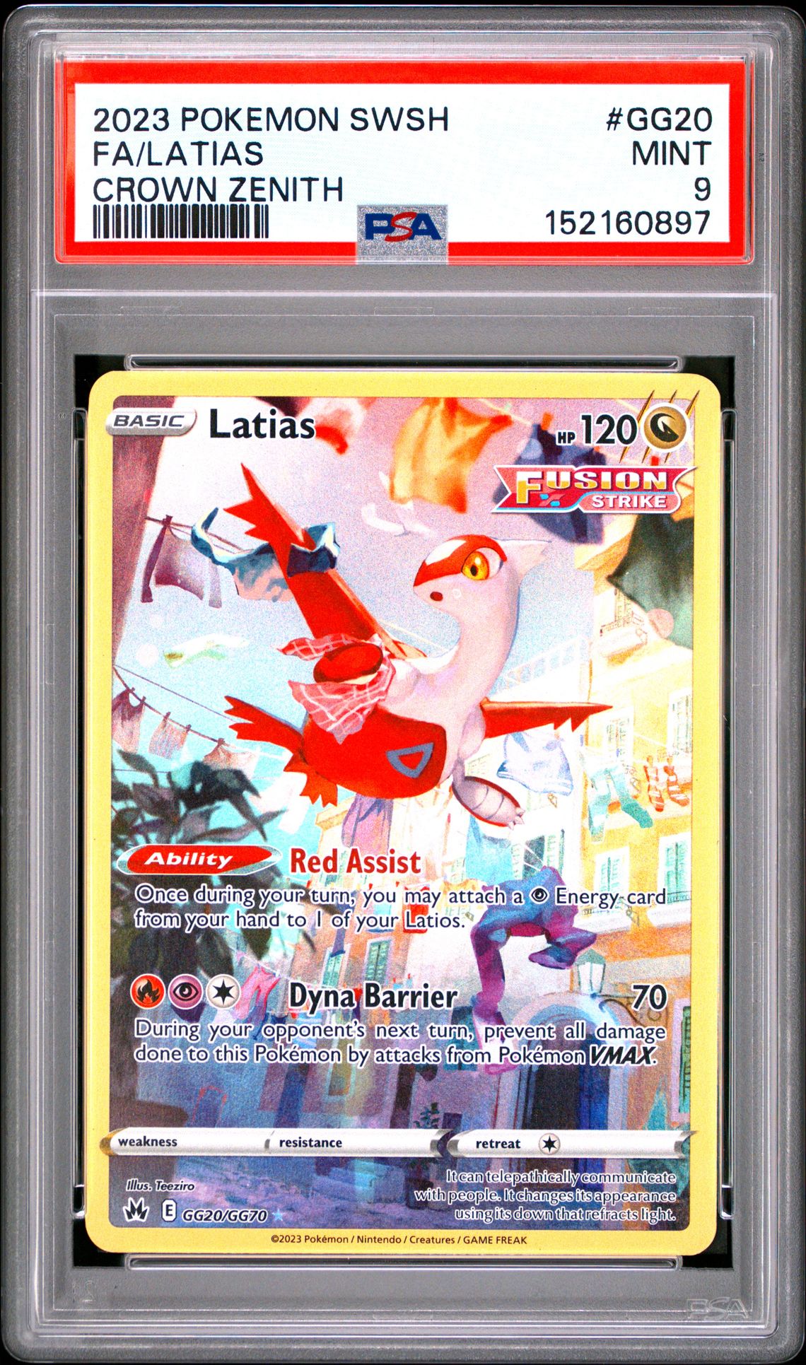 2023 Pokemon Sword And Shield Crown Zenith Fa/Latias #Gg20 (Crown Zenith) Mint 9 front