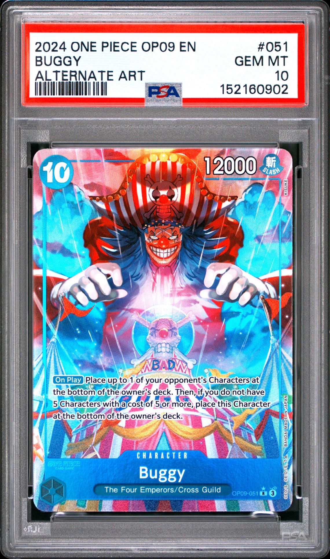2024 One Piece Op09-Emperors In The New World Buggy #051 (Alternate Art) Gem Mt 10 front
