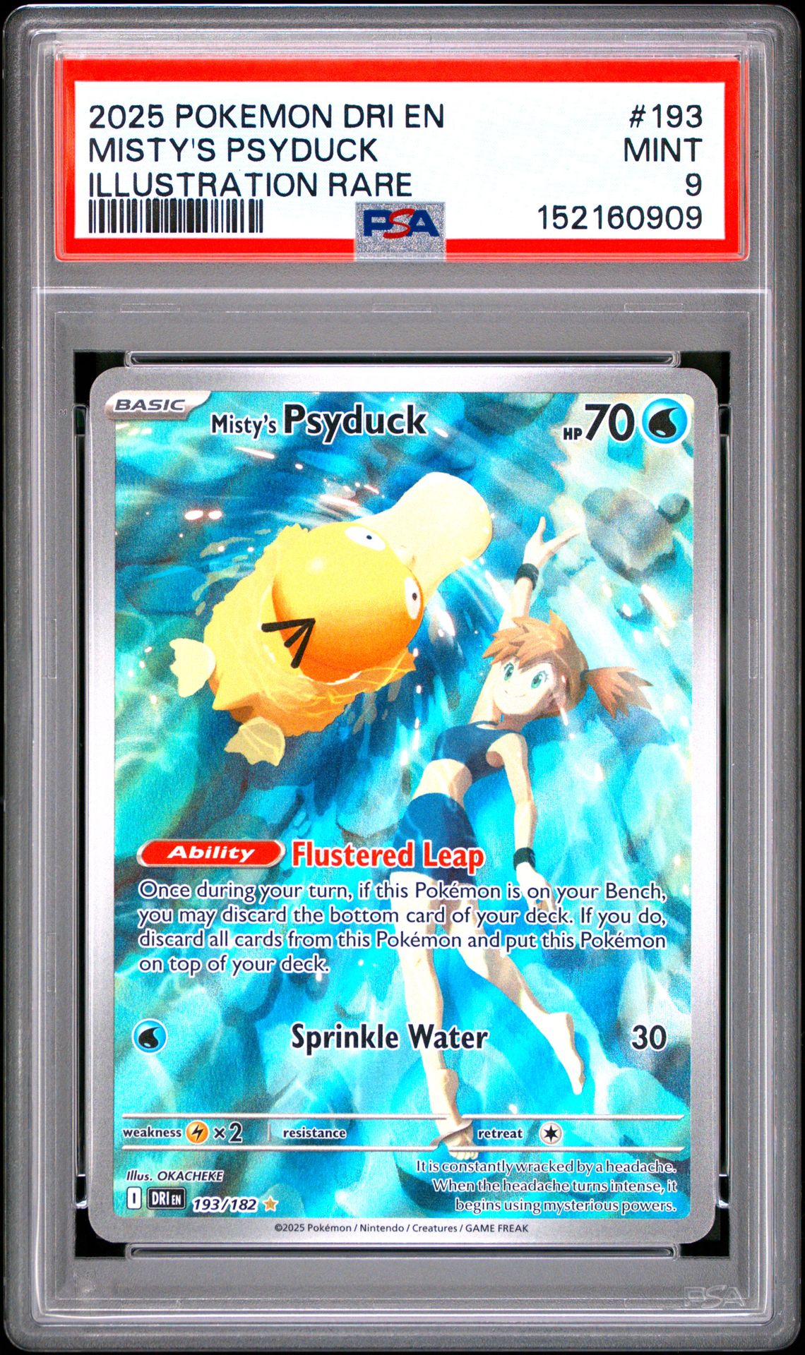 2025 Pokemon Dri En-Destined Rivals Misty's Psyduck #193 (Illustration Rare) Mint 9 front