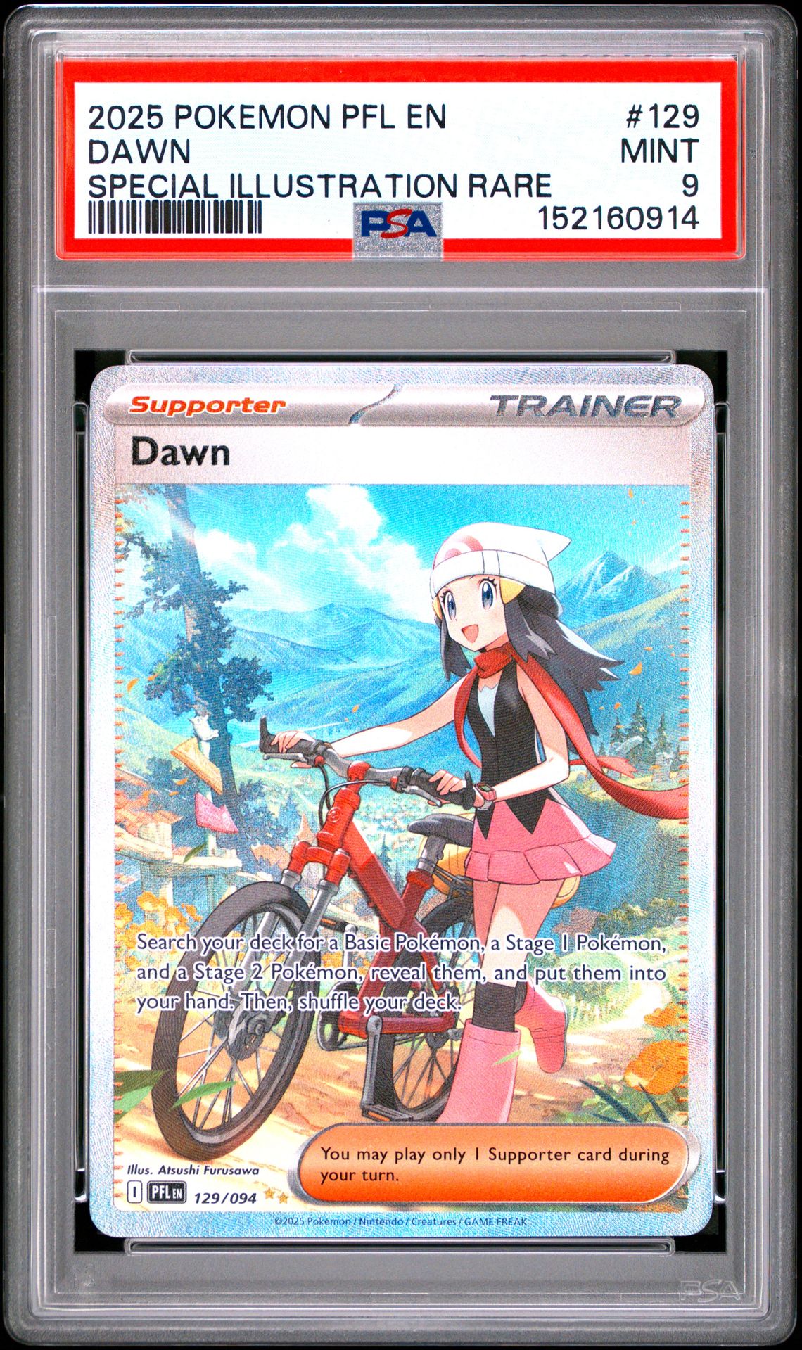 2025 Pokemon Pfl En-Phantasmal Flames Dawn #129 (Special Illustration Rare) Mint 9 front