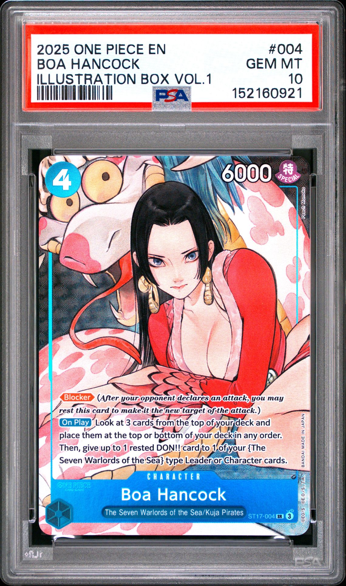 2025 One Piece Promos Boa Hancock #004 (Illustration Box Vol.1) Gem Mt 10 front