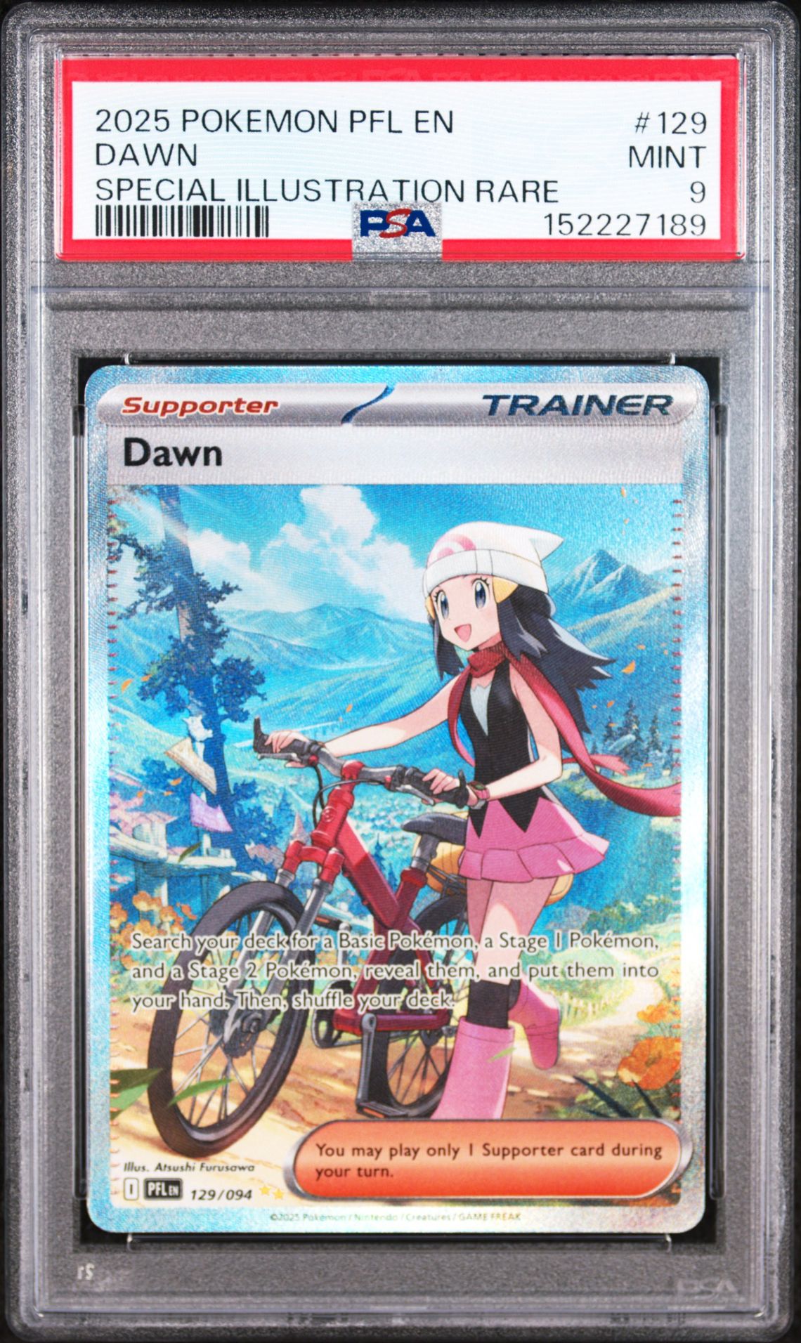 2025 Pokemon Pfl En-Phantasmal Flames Dawn #129 (Special Illustration Rare) Mint 9 front