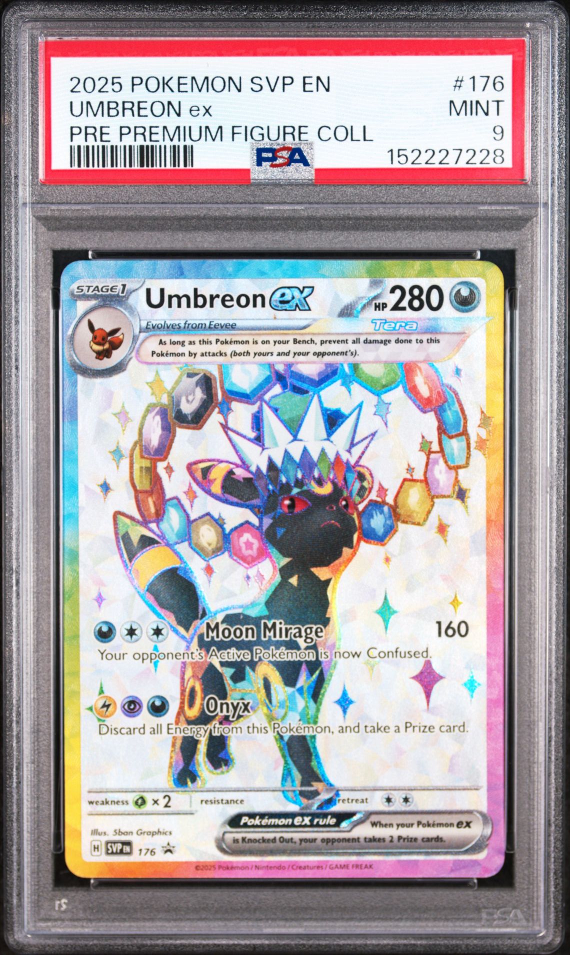 2025 Pokemon Svp En-Sv Black Star Promo Umbreon Ex #176 (Pre Premium Figure Coll) Mint 9 front