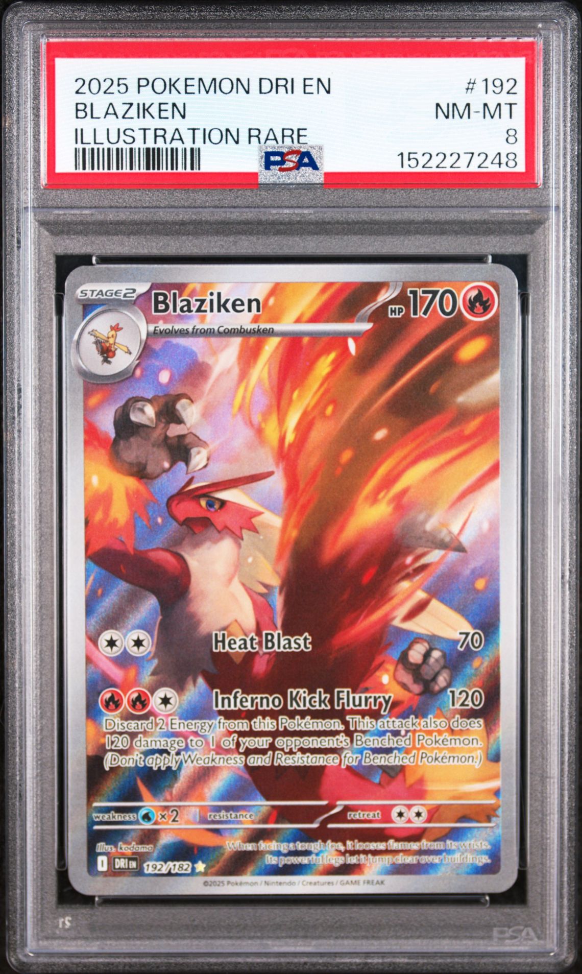 2025 Pokemon Dri En-Destined Rivals Blaziken #192 (Illustration Rare) Nm-Mt 8 front