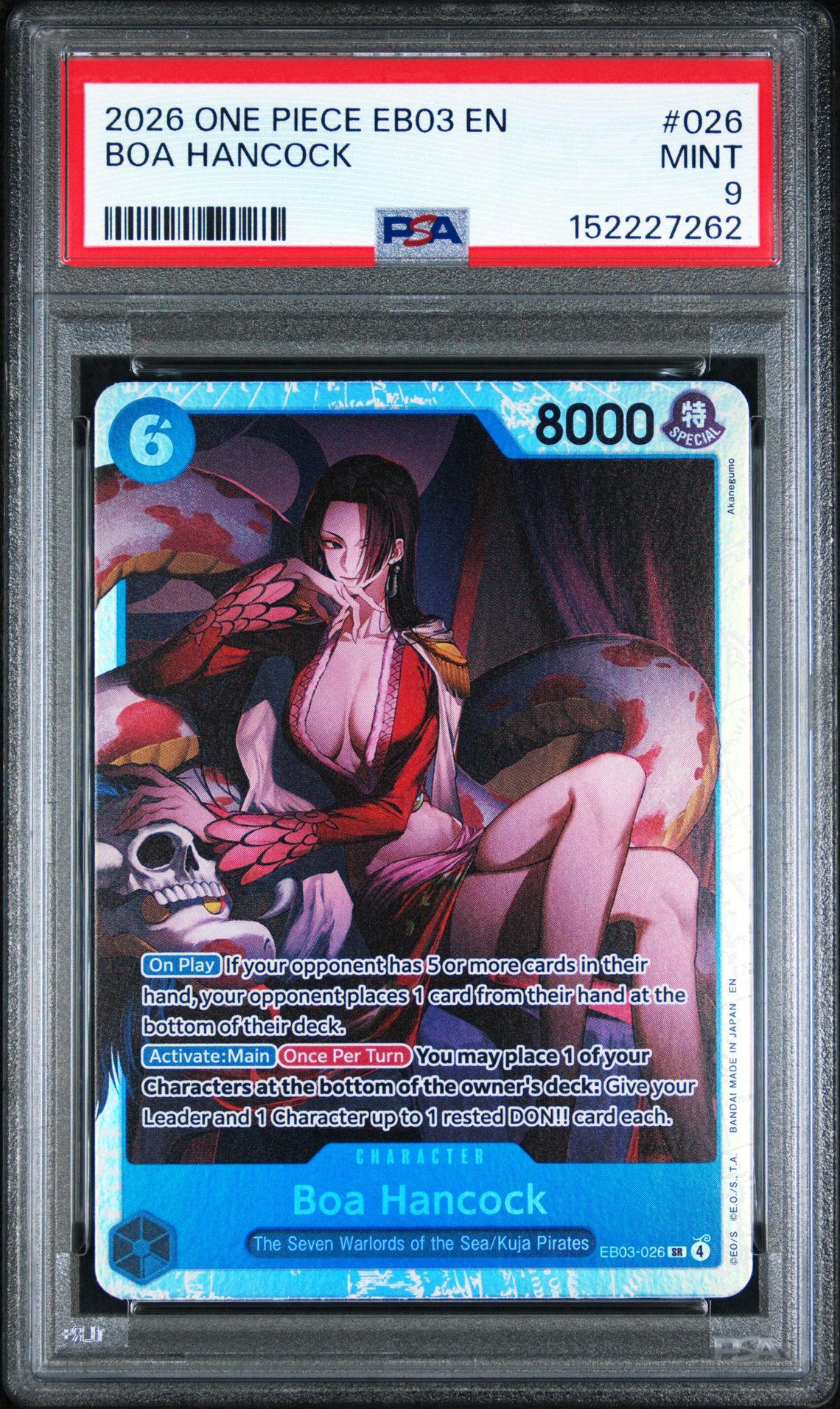 2026 One Piece Eb03-Extra Booster -One Piece Heroines Edition- Boa Hancock #026 Mint 9 front