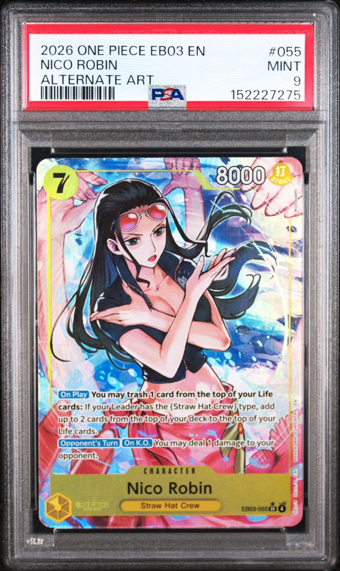 2026 One Piece Eb03-Extra Booster -One Piece Heroines Edition- Nico Robin #055 (Alternate Art) Mint 9 front