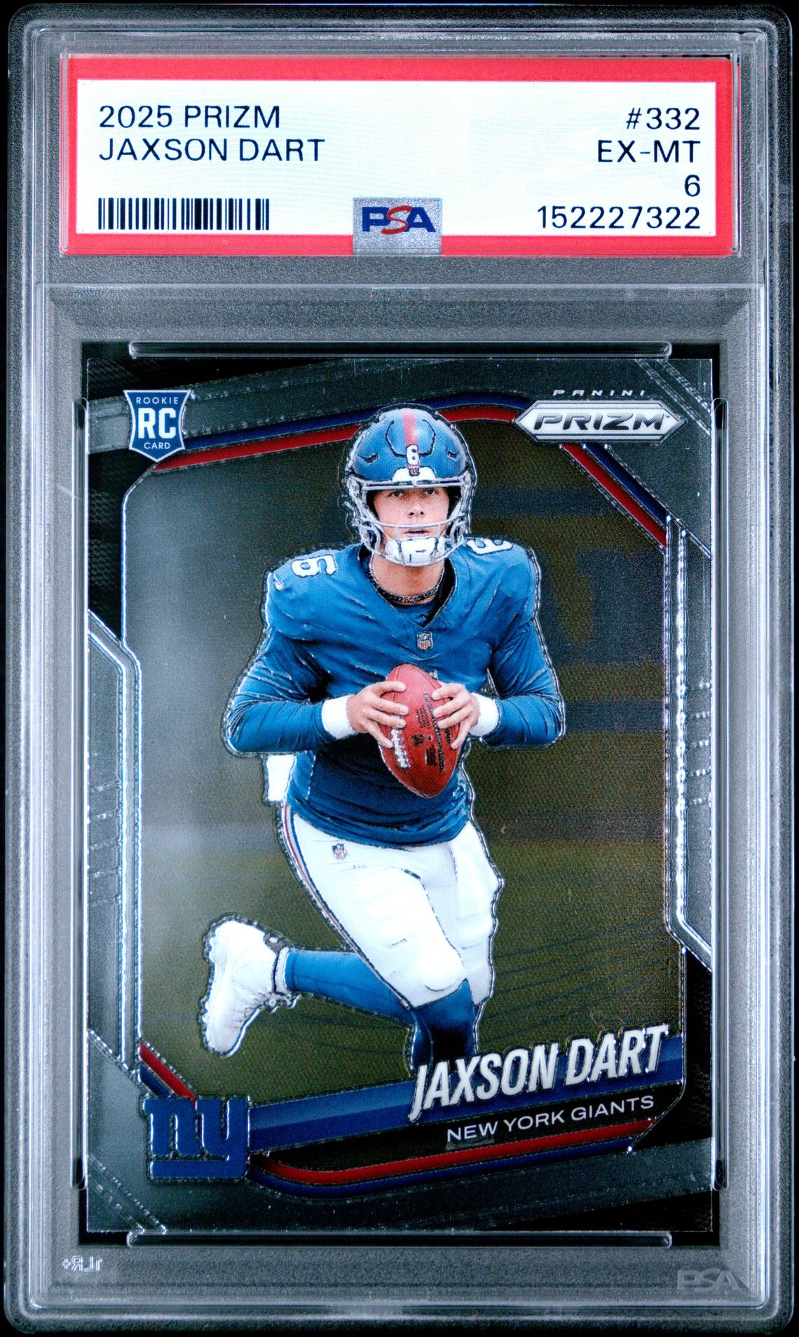 2025 Panini Prizm Jaxson Dart #332 Ex-Mt 6 front