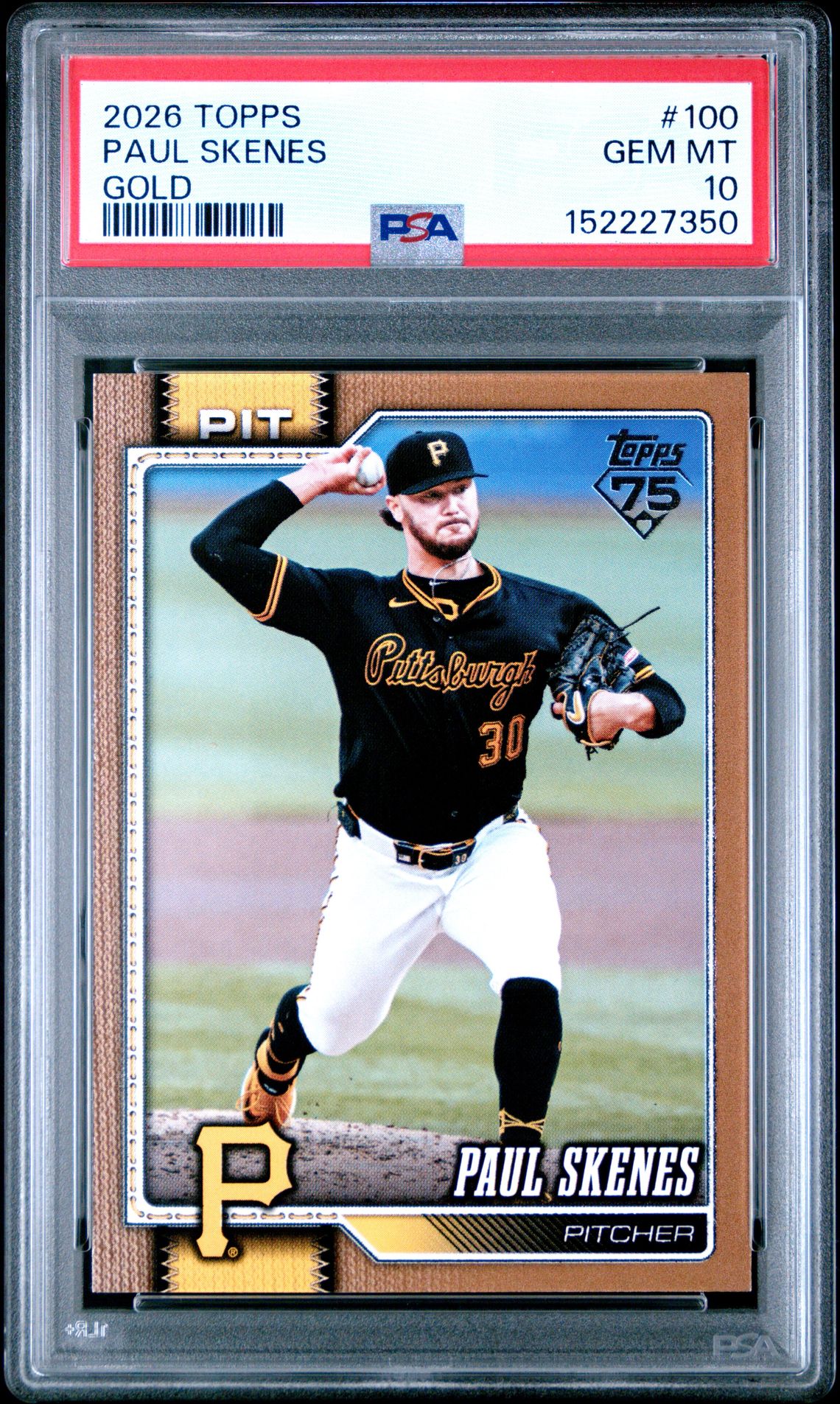 2026 Topps Paul Skenes #100 (Gold) Gem Mt 10 front