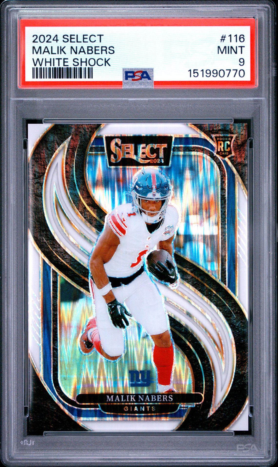 2024 Panini Select Malik Nabers #116 (White Shock) Mint 9 front