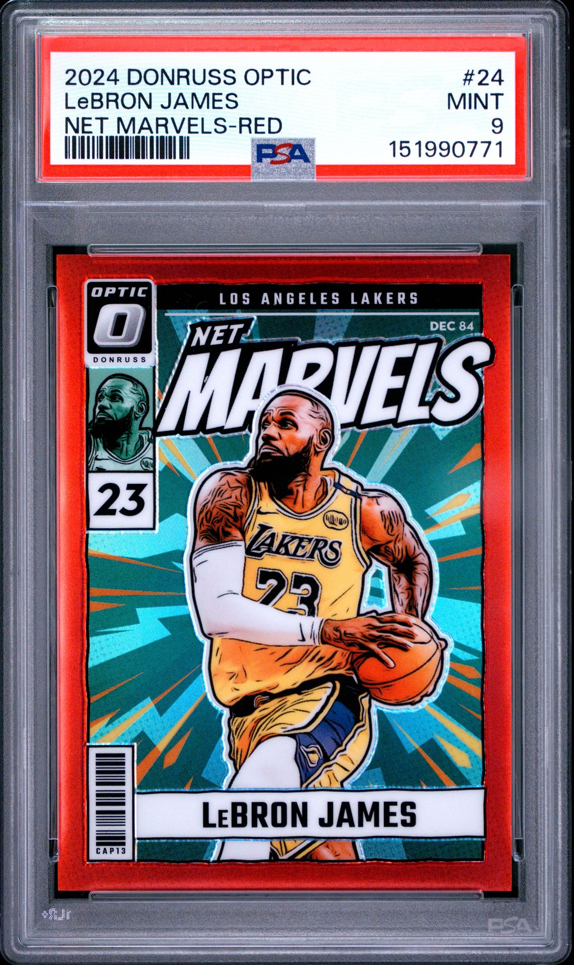 2024 Panini Donruss Optic Net Marvels Lebron James #24 (Net Marvels-Red) Mint 9 front