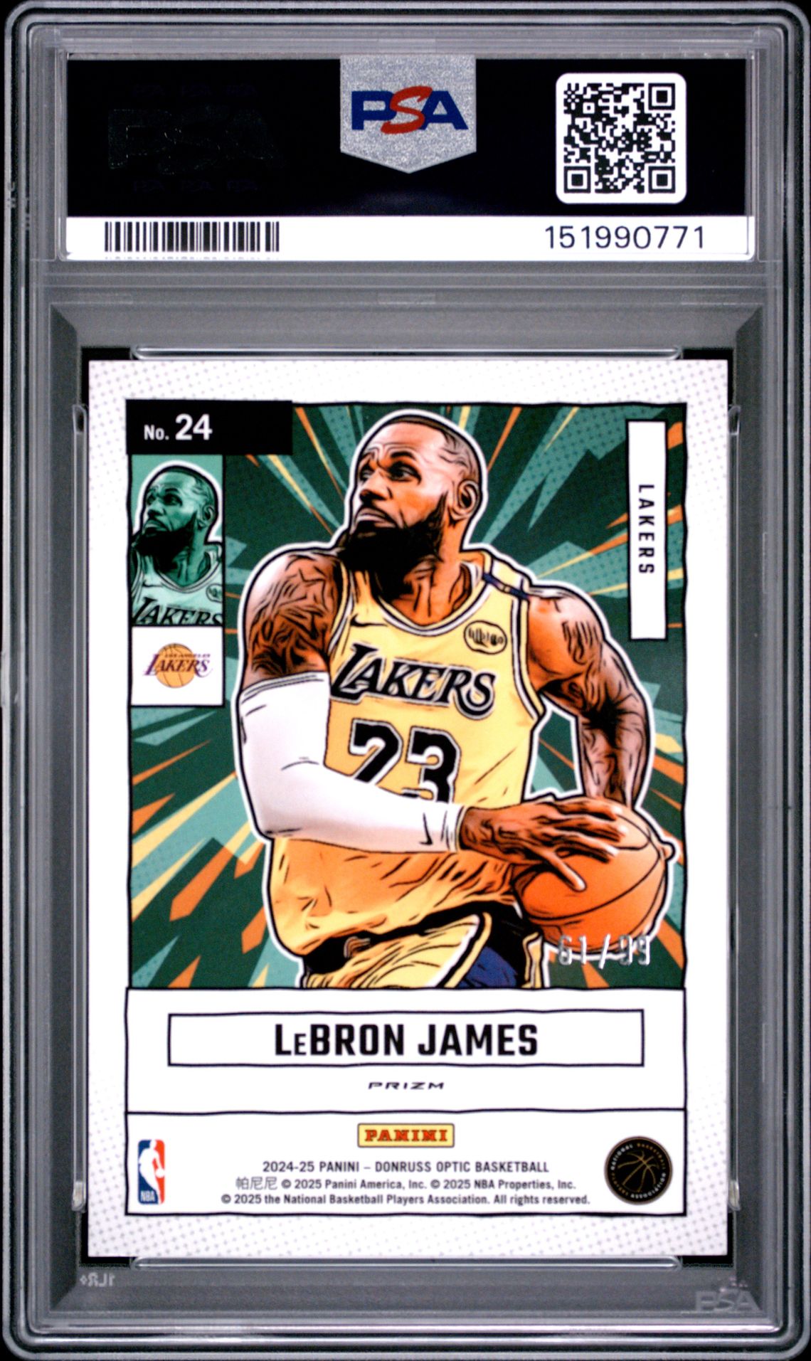 2024 Panini Donruss Optic Net Marvels Lebron James #24 (Net Marvels-Red) Mint 9 back